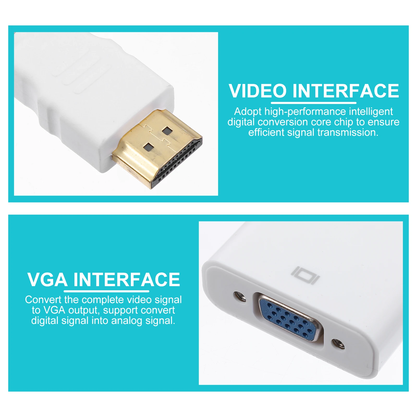 

1080P To Vga Converter Cable For Computer Laptop Monitor Durable Abs Shell Plug Play Video Output Adapter For Office