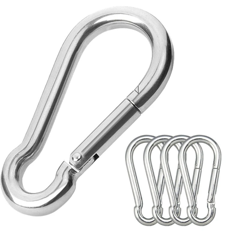 304 Stainless Steel Spring Snap Hook - Key Ring Buckle outdoor 300 Lbs Heavy Duty safety hook hoist buckle chain buckle pet rop