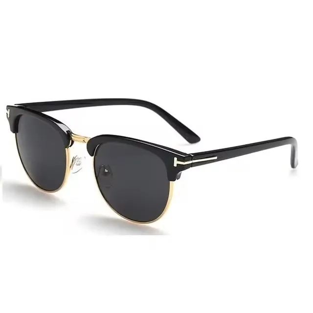 Classic Half Metal Women Sunglasses 2024 Men Brand Designer Sun Glasses Super Star Celebrity Driving sunglasses sunshade UV400