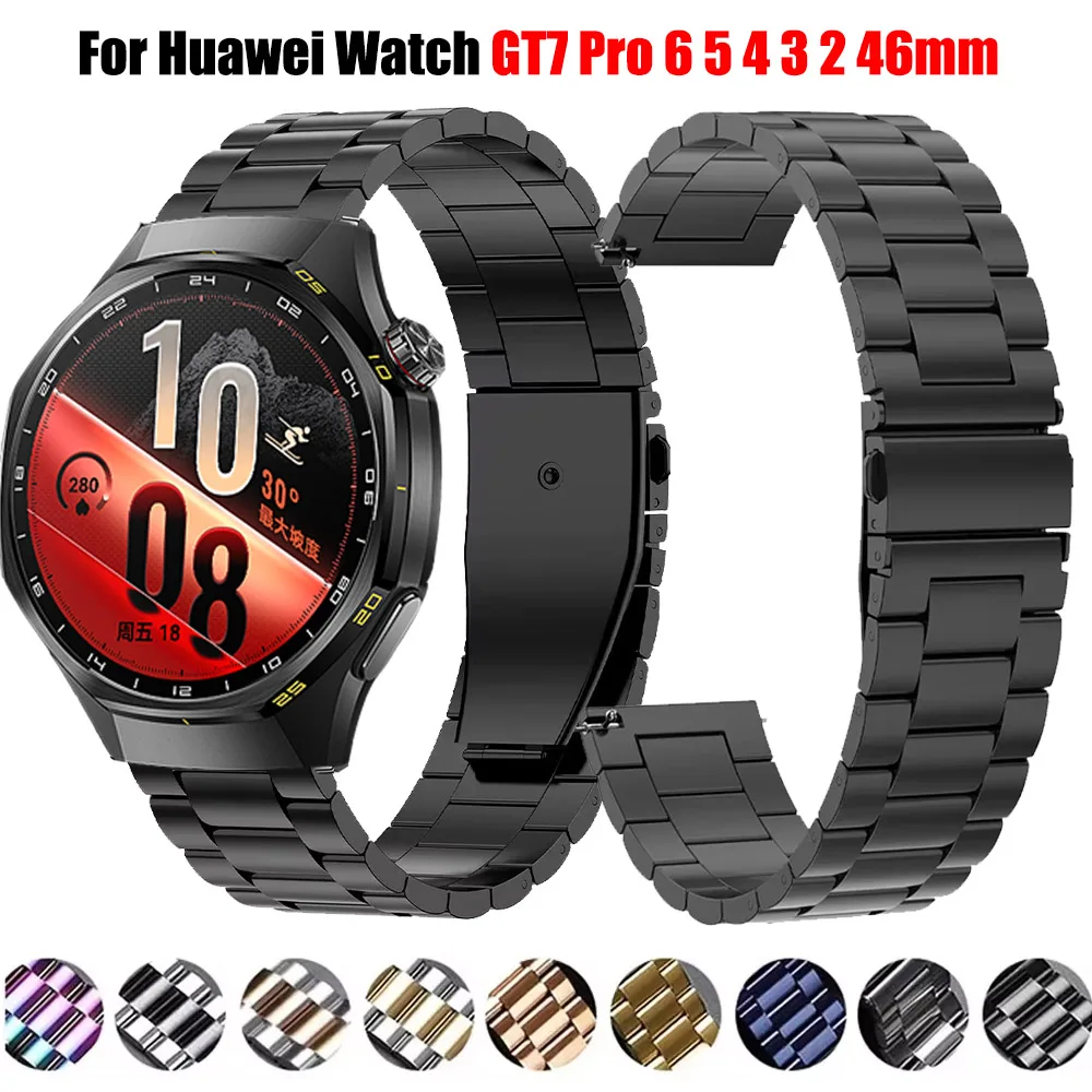 22mm Edelstahlarmband für Huawei Watch GT7 Pro 6 5 4 3 2 46mm GT Runner 2 Metallarmband für Huawei Watch 5/4/3Pro Band
