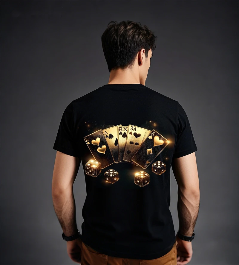 

Trendy Poker Card Graphic T Shirts For Men Summer Fashion Streetwear Hip Hop 3D Printed T-shirts Cool Loose Breathable Tees Tops