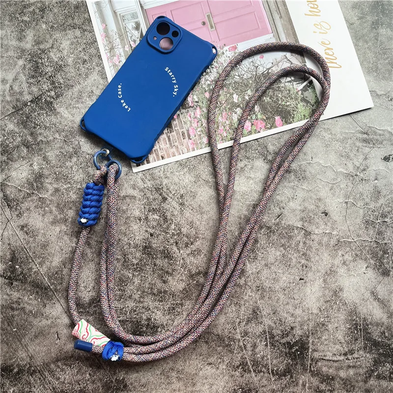 Correa de cordón para accesorios de teléfono, laniere portátil colorido para teléfono, correa cruzada para teléfono móvil, eslinga antipérdida, patios Premium