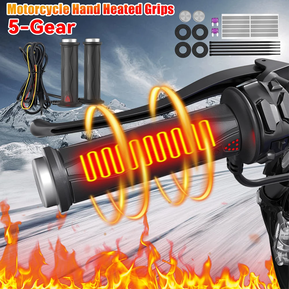 

Motorcycle Hand Heated Grips USB Electric Hot Handlebar 12V 5-Gear Temperature Adjustable Universal Motorcycle Heating Handlebar