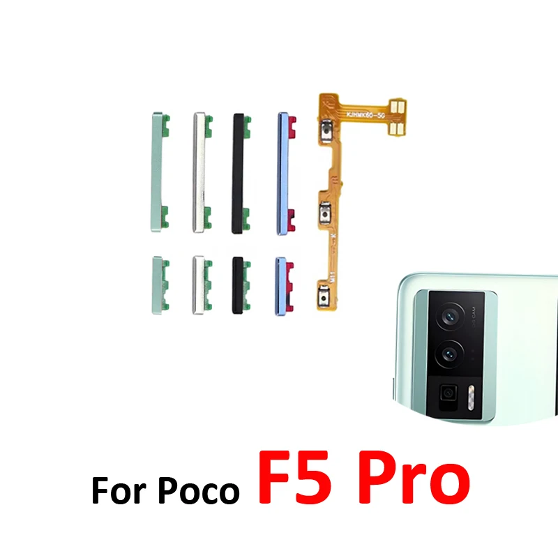 For Xiaomi Poco F5 Pro Phone New Power Volume Side Button On Off Up Down Key Internal Switch Flex Cable Replacement Parts
