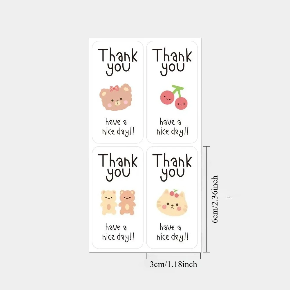 100Pcs Cute Thank You Stickers For Small Business Cake Dessert Packaging Gift Sealing Decor Labels “Thank You Have A Nice Day ” view 2