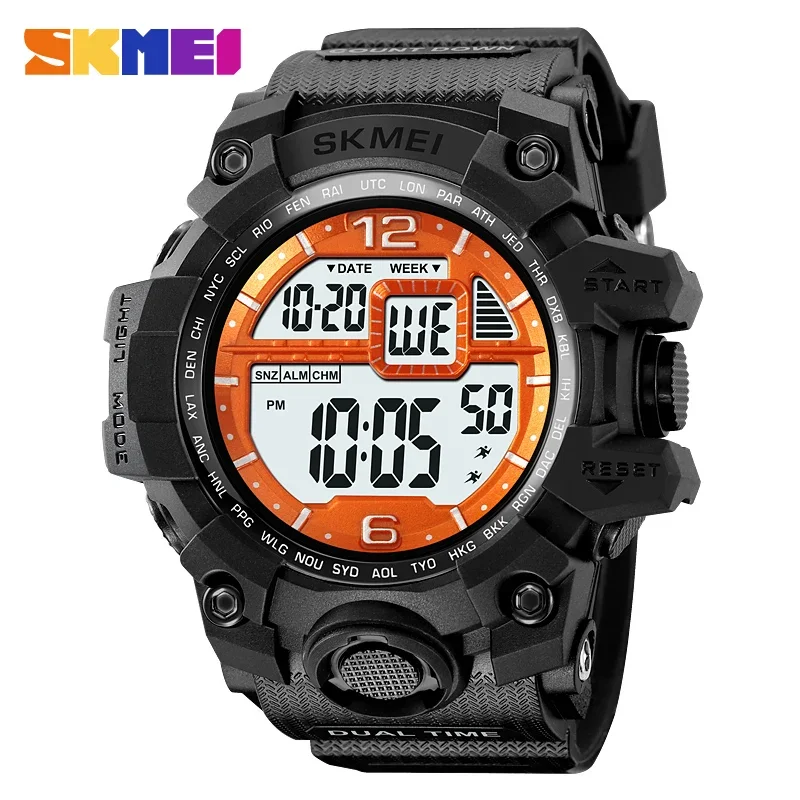 SKMEI 2245 Military Digital Watch for Men Waterproof Sport LED Display Mens Wristwatches Shockproof Clock Reloj De Hombre 1384