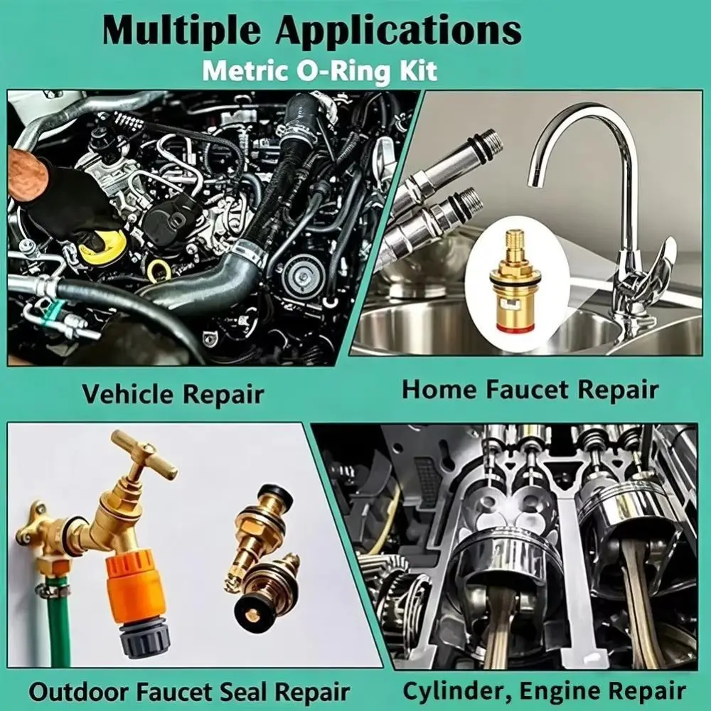 Durable Air Conditioning O Ring Kit Wear-resistant Nitrile Rubber O-Type Sealing Rubber Ring Maintenance High-pressure