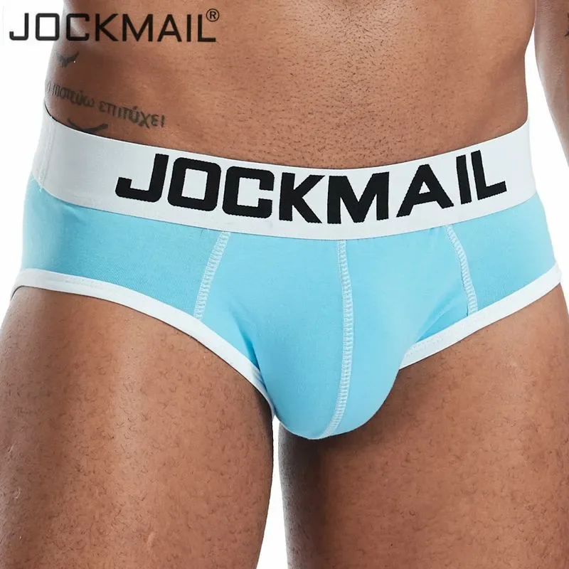 Jockmail men sexy briefs men cotton bikinis slips men underwear tanga hombre encaje bulge pouch thong men clothing Summer shorts