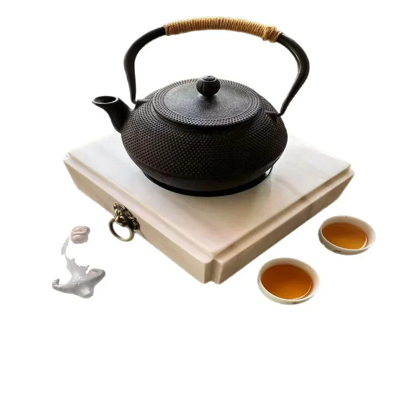 Natural Stone Tea Tray Weathered Creative Shape Drainage Household Simple Tea Table for Living Room Office Decor Durable