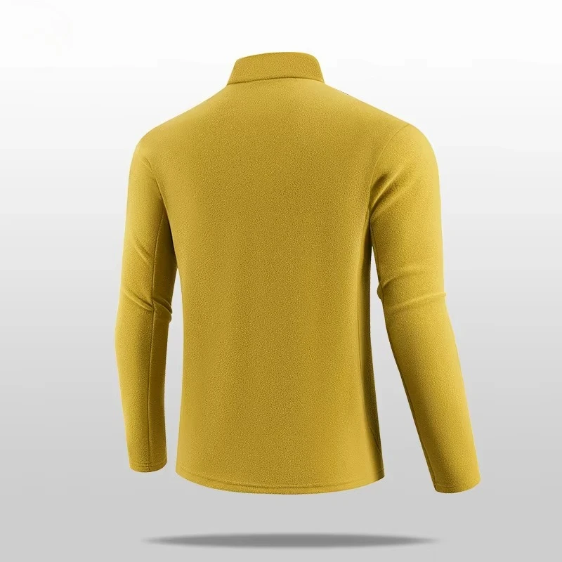 Autumn Winter High Quality High Stretch Fleece Men Outdoor Sports Skiing Running And Cycling With Warm Long Sleeve T-Shirt 5XL