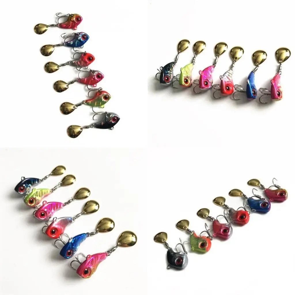

Y1UC 3Pcs Fishing Lures Spinner Swimbaits Sequins Lures Baits Treble Hook Fishhooks
