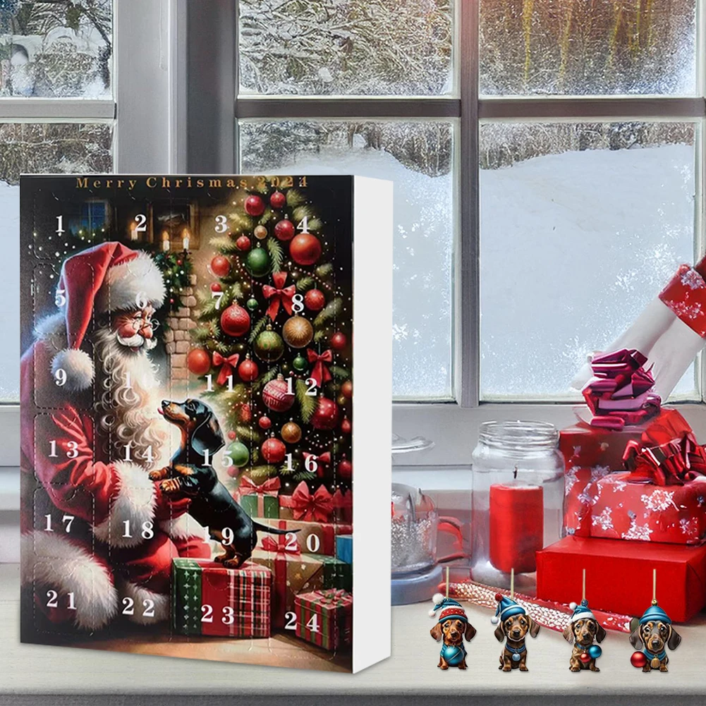 تقويم مجيء للفتيات والفتيان في سن المراهقة ، الكلاب ، عطلة عيد الميلاد ، مجموعة كلاب مضحكة ، هدايا قابلة للتجميع ، #2