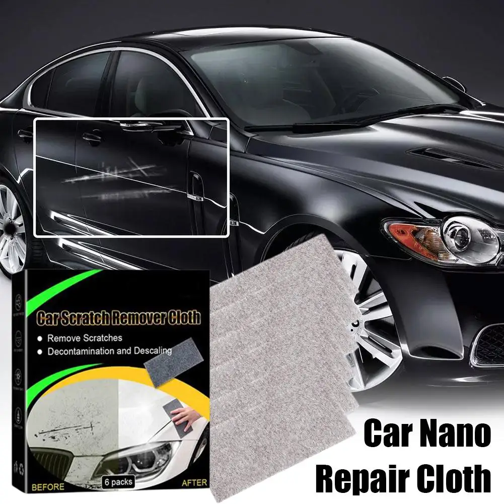 6 Pack 6 Pack Nano Magic Cloth Car Scratch Wipe Nano Remove Stubborn Scratches Cloth Water Residuals Minor V2J5