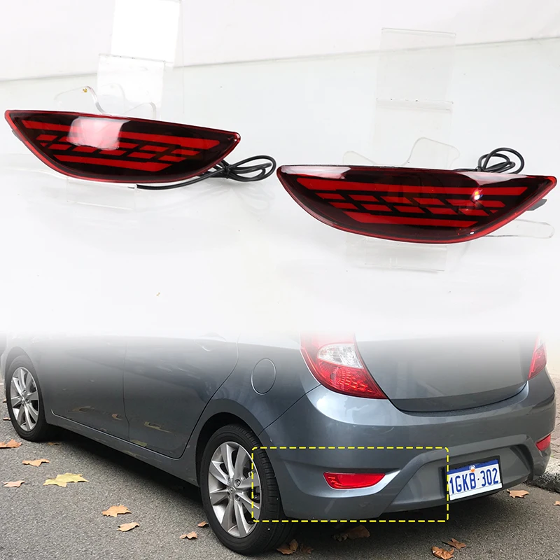 1 Pair Rear Bumper Reflector Light for Hyundai Accent Car High Position Brake Light Stop Warning Lamp Turn Signal Auto Tail Lamp