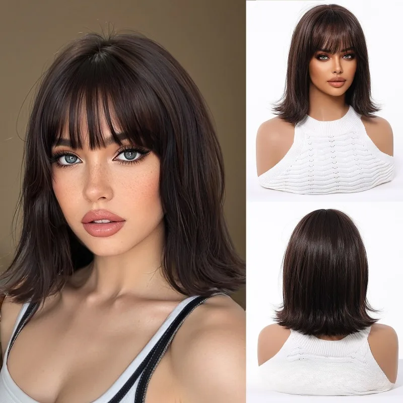 

Short Hair Bob Wig Women's Full Set of Hair Cover, Natural Hair for Role-playing Parties, Daily Wear, Suitable for Women