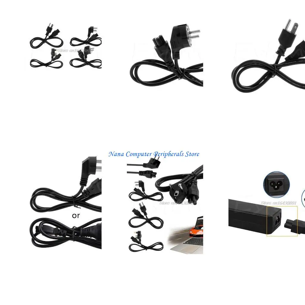 F68C 3 Prong AC Power Cord Cable for Extra Long 3.96 Ft Plug for Dell Laptop