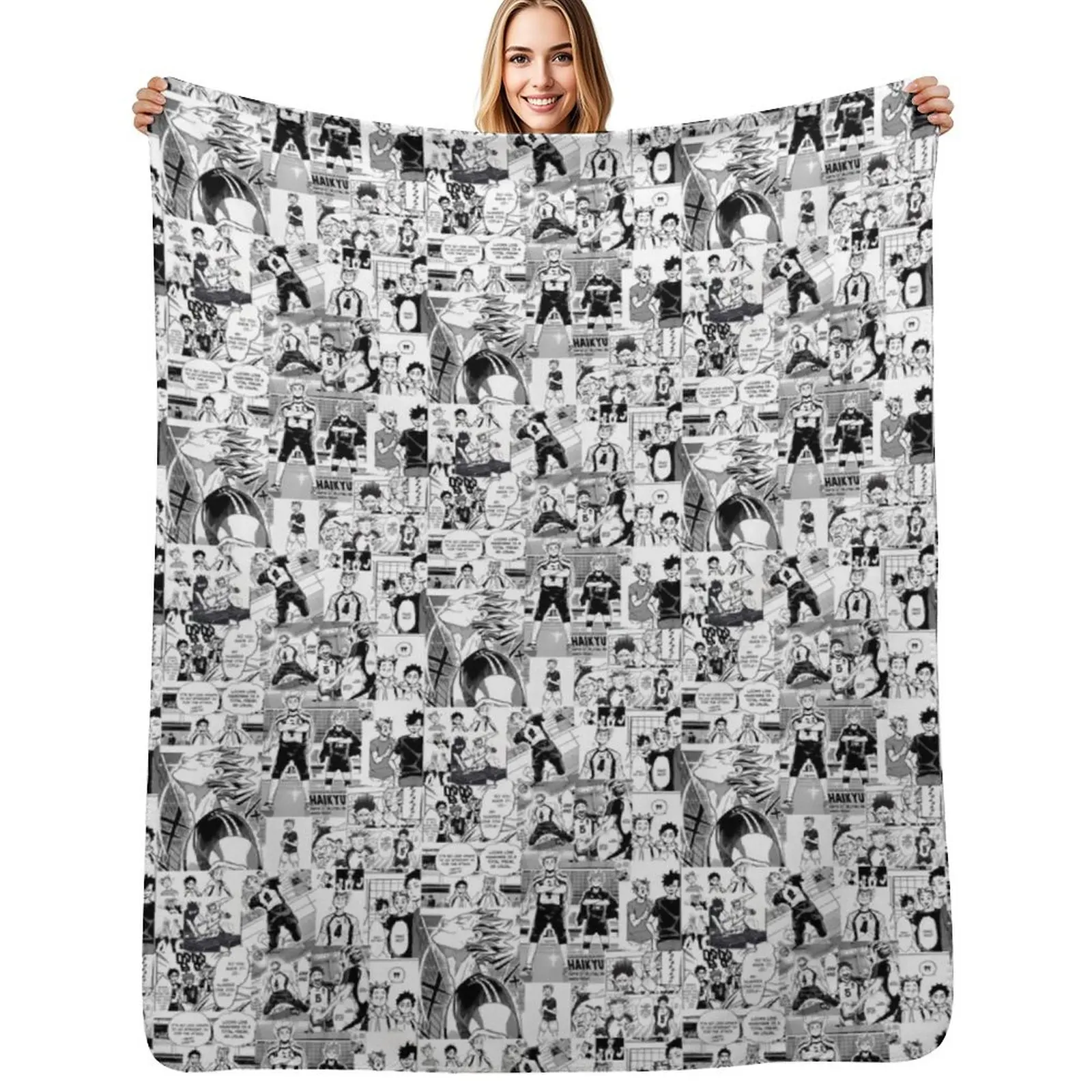 Bokuto manga collage Throw Blanket Versatile Cozy Throw Blanket for All Occasions