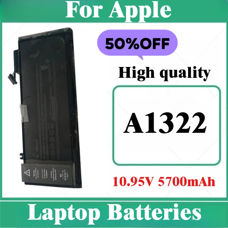 

New A1322 Replacement Battery10.95V 5700mAh for Apple MacBook Pro 13" 2009 2010 2011 2012 MB991LL/A MB990LL/A MC374 MD101 MD314