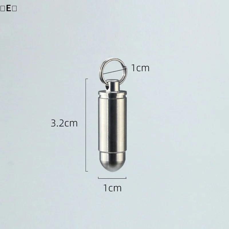 〔E〕Titanium Alloy Waterproof Pill Box Portable Sealed Pill Storage Bottle First Aid Medicine Container With Keychain Pendant - view 6