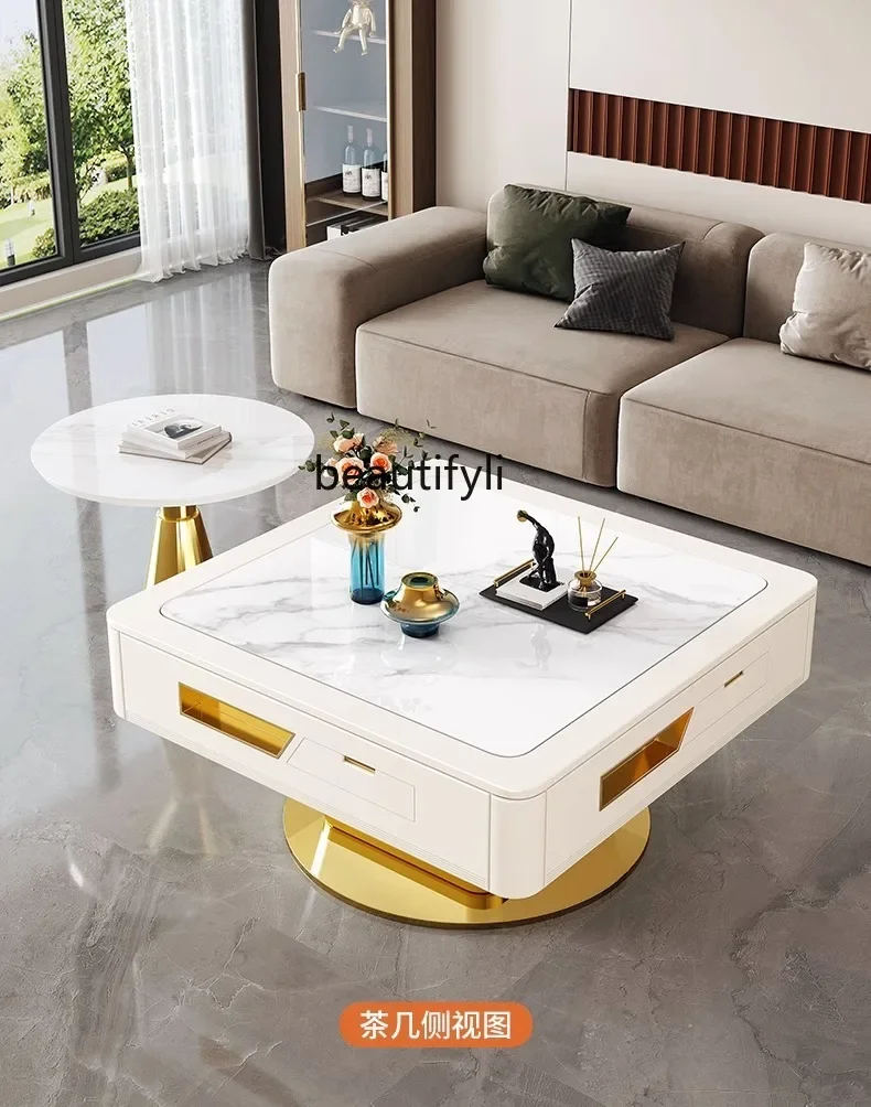 Light Luxury Electric Lifting Automatic Dynamic Mute Mahjong Table Dining Table Household Multi-Function