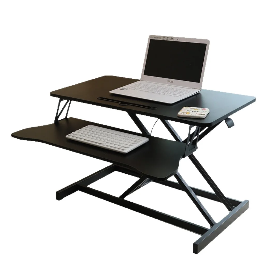 Adjustable Standing Desk Pneumatic Lift Computer Table Foldable Height Adjustable Workbench for Home Office
