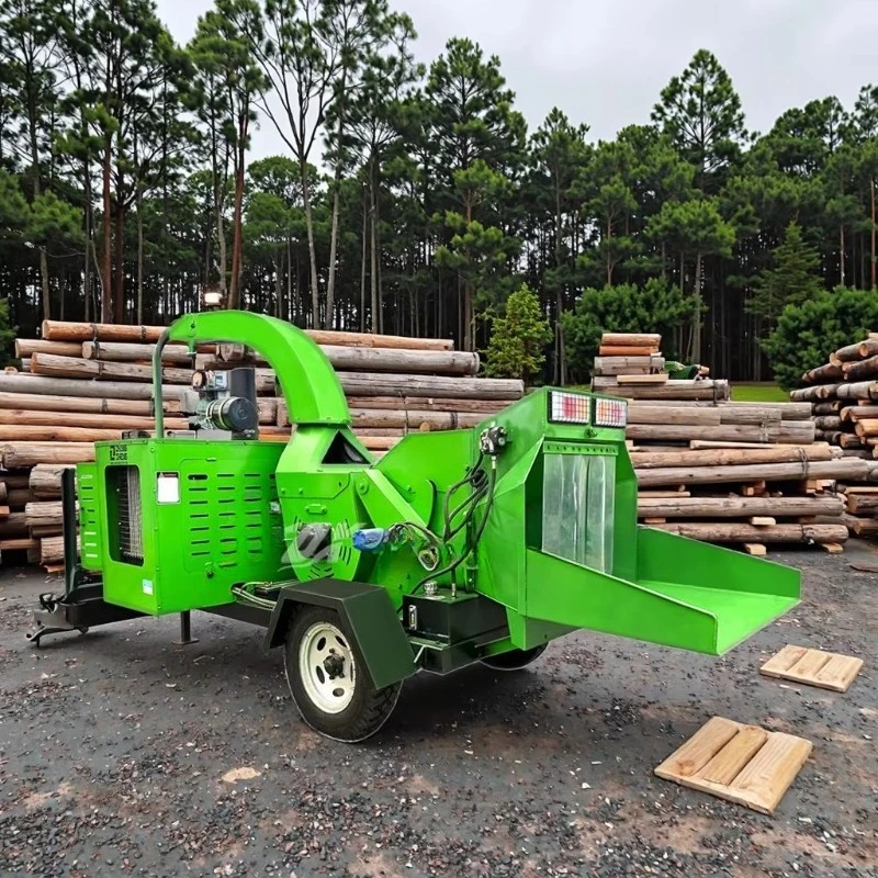 Broyeur de bois vertical Diesel 8 pouces broyeurs de bois hydrauliques broyeur de bois