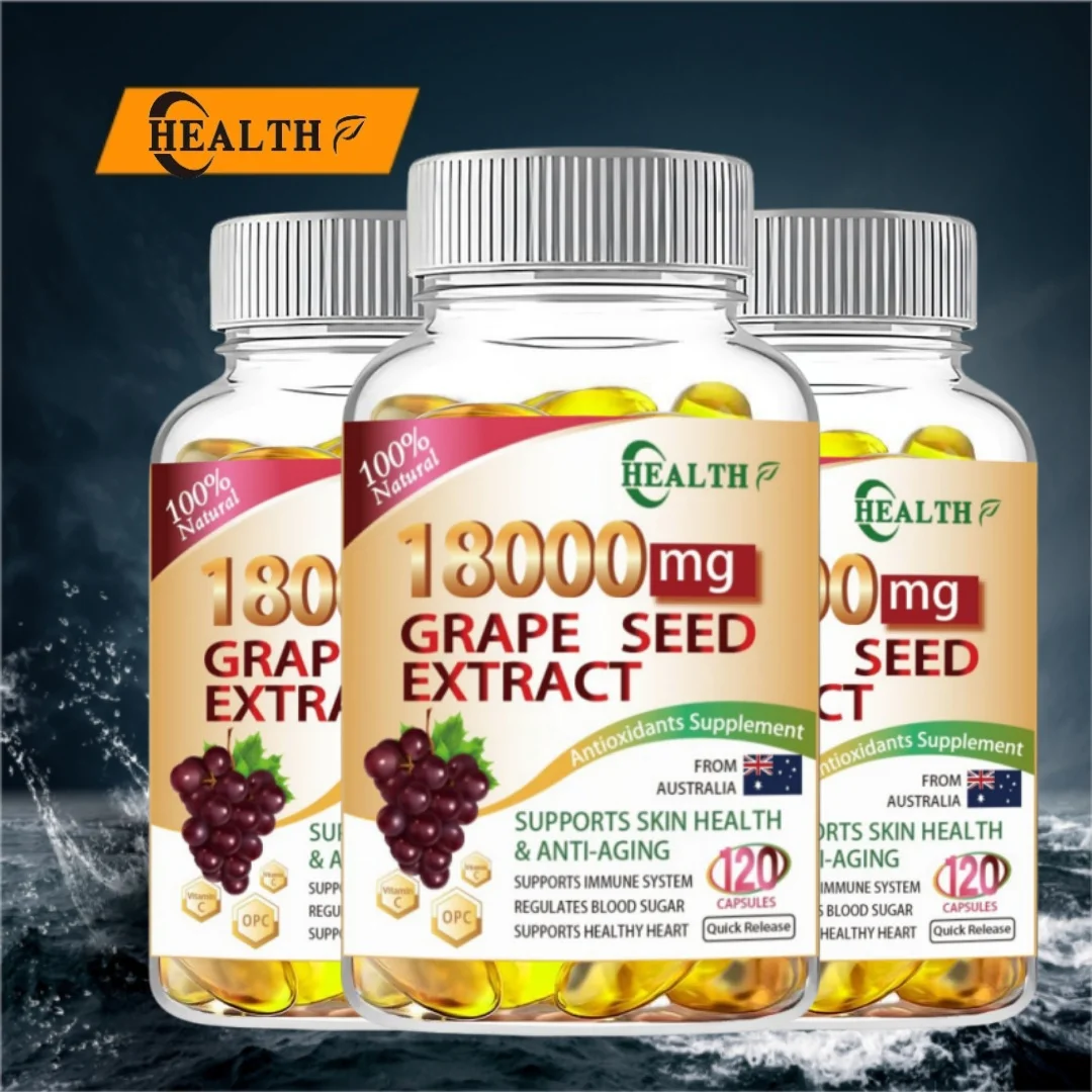 

HEALTH Grape Seed Extract Anthocyanins for Maximum Absorption, Powerful Antioxidant & Anti-Aging Pills Skin Health