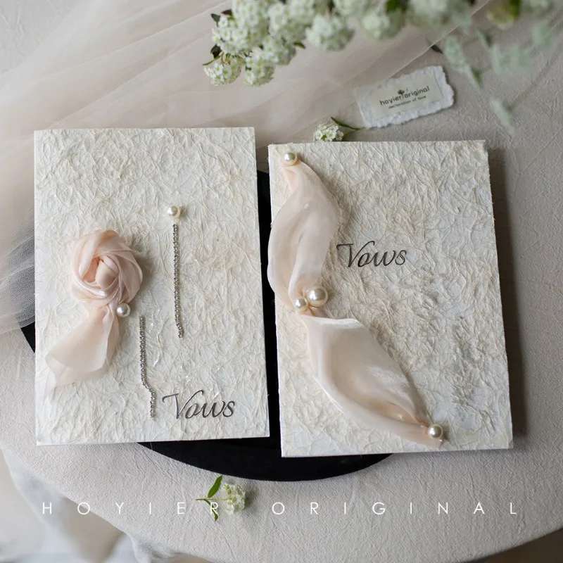 

Wedding handwritten vow card wedding oath card speech book bride and groom wedding paper high-end simple