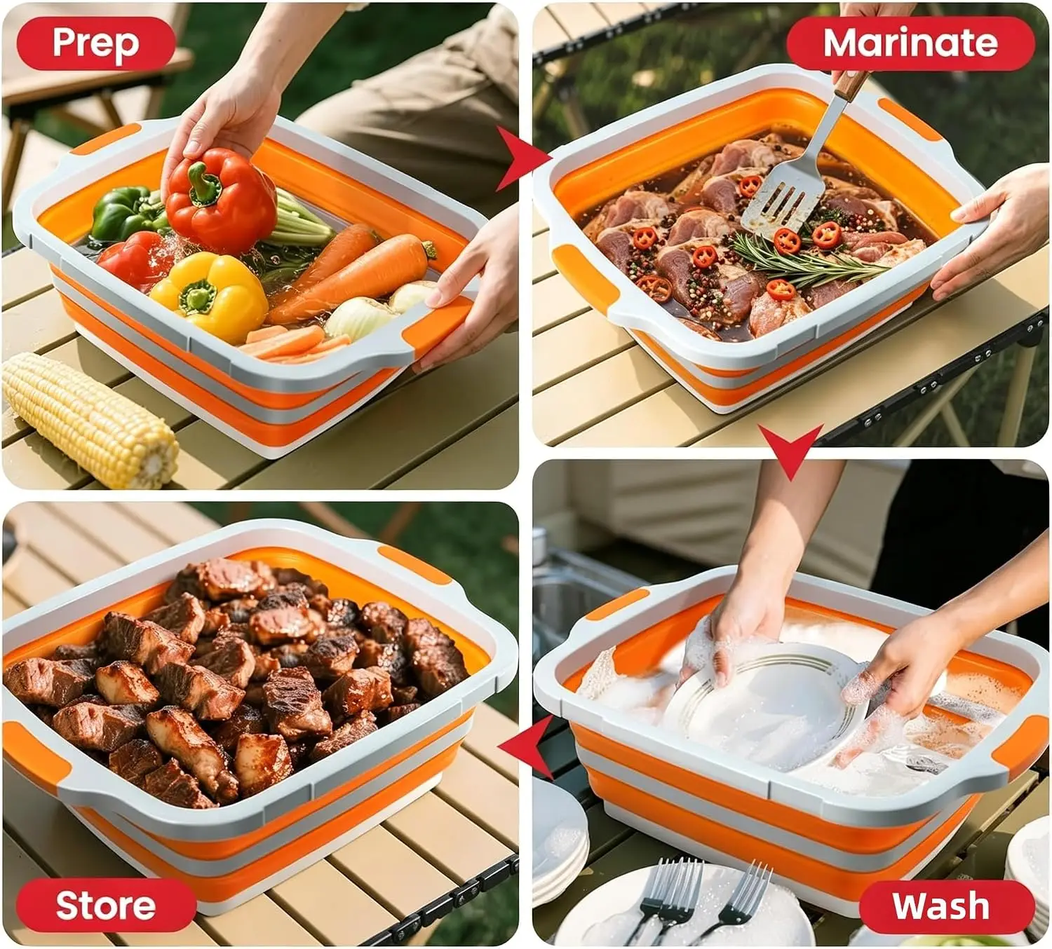 3-in-1 Collapsible BBQ Prep Tub 5