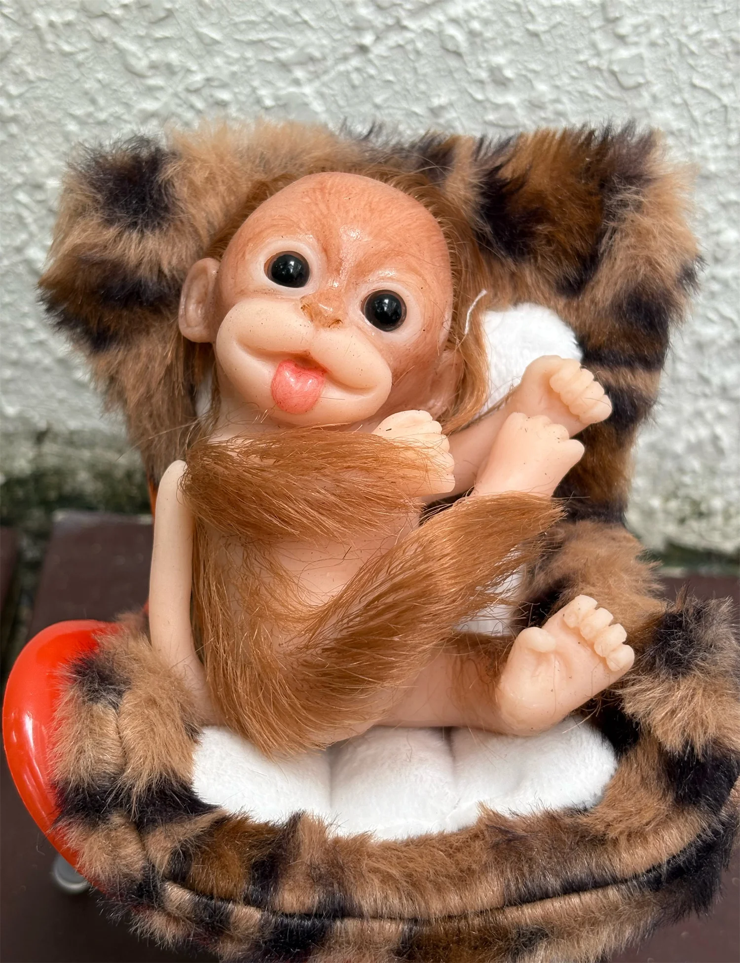 6Inch Mini Full Body Silicone Monkey Reborn Doll With Fur Handmade Lifelike Real Monkey Doll For Kid's Gift