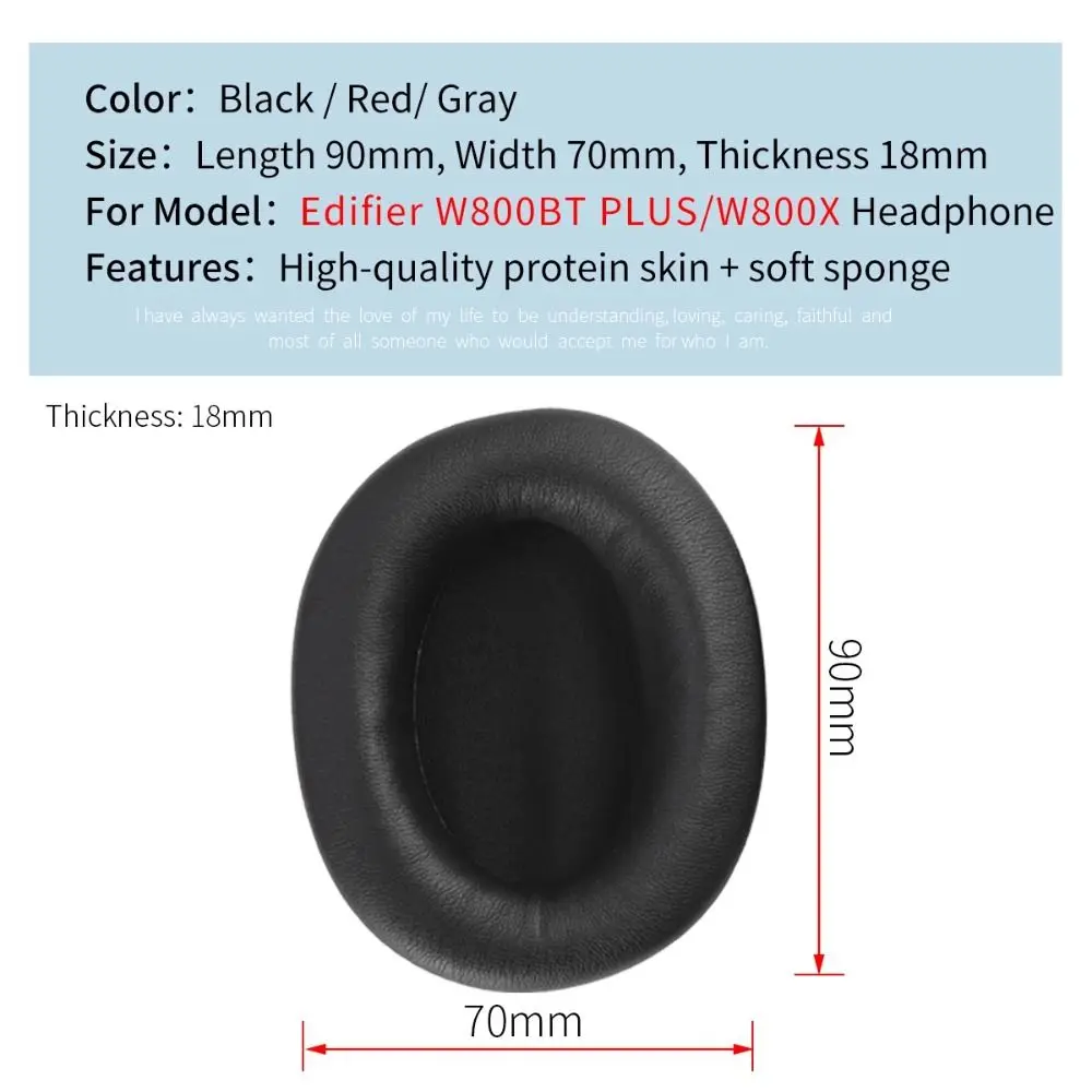 2Pcs Foam Sponge Ear Pads Earpads Headset Replacement Ear Cushion Earmuff Accessories for Edifier W800BT PLUS/W800X view 6