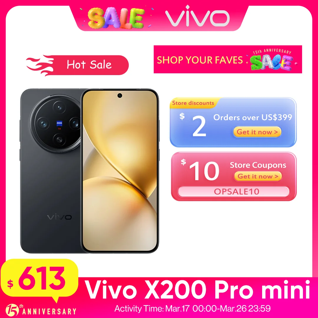 Nieuwe Vivo X200 Pro Mini Mobiele Telefoon 6.31 "AMOLED 120 HZ Scherm Afmeting 9400 Android 15.0 OTA 5700 mAh 90 W Lading 50.0MP Camera