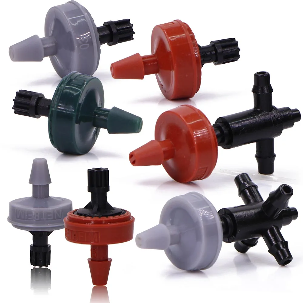 2/4/8L Pressure Compensation Drip Head Dripper 2/4-way Connecter Garden Micro Irrigation Greenhouse Agricultural Watering Nozzle