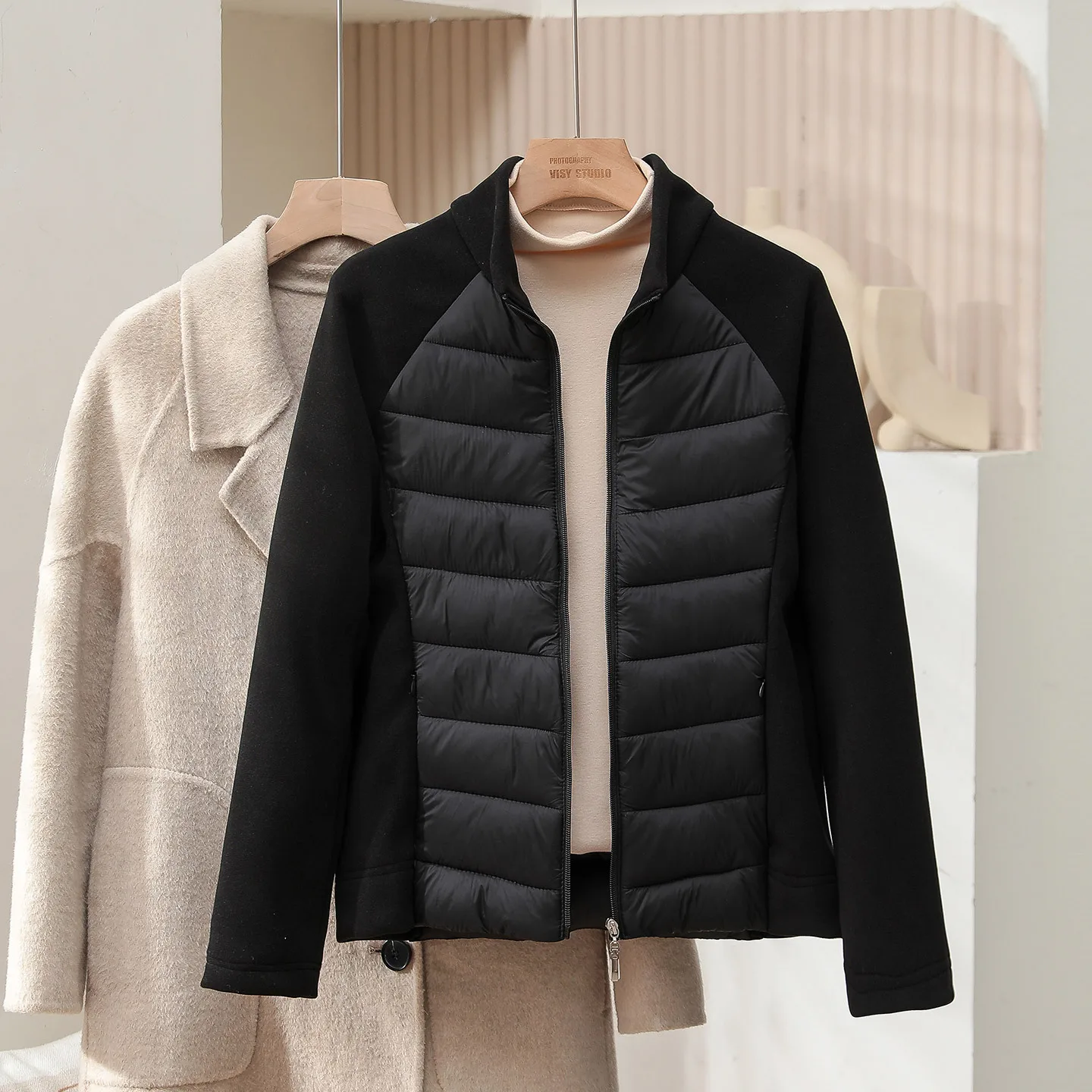 2025 Sports Yoga Cotton Robe Women's Stand up Collar Slimming Morning Run Outdoor Lightweight Autumn and Winter Windproof
