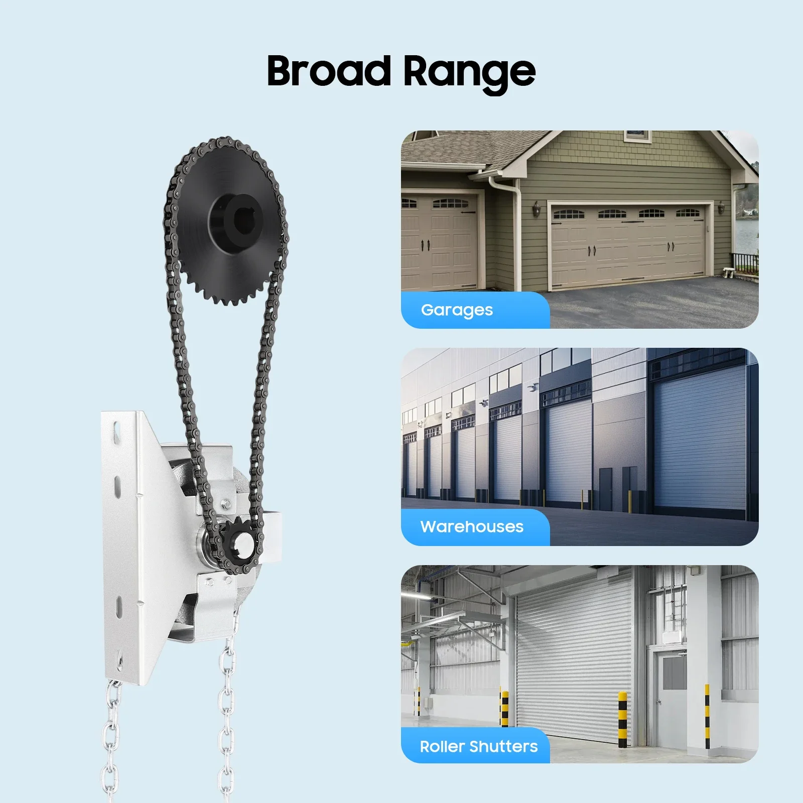 

BYMAOCAR330.69Lbs Reduced Drive Hoist, Roll Up Door Opener, 3:1 Gear Ratio Garage Door Chain Hoist for Residential Garage Doors