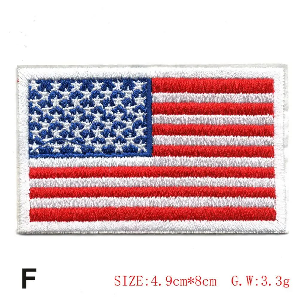 Thread Tactics Flag Patriotic Sew On Garment Appliques Embroidered Iron On Patches Clothes Stickers