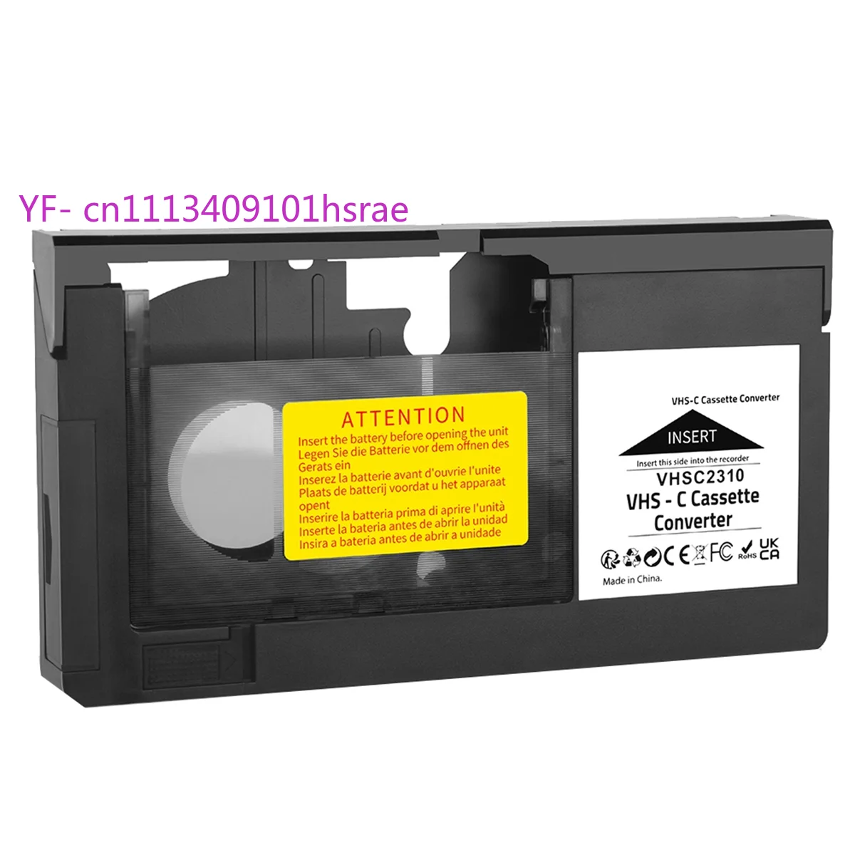 Adaptador de Casete VHS-C, Convertidor de VHS a VHSC SVHS-C, Adaptador de Casete, No Compatible con 8mm / MiniDV / Hi8