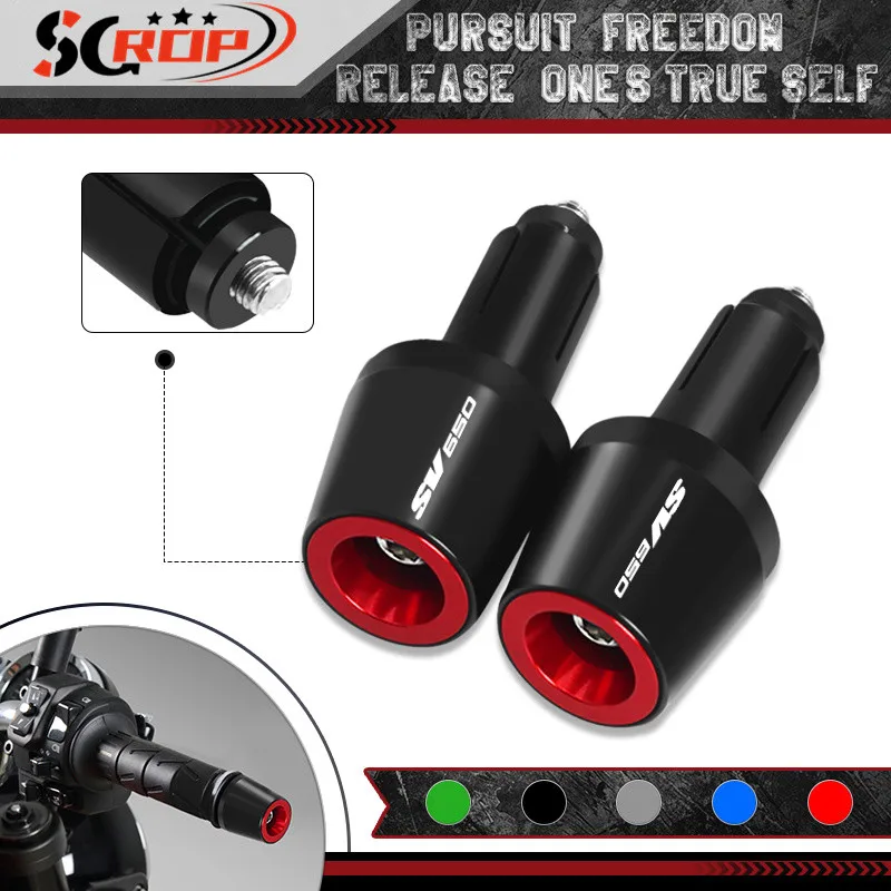 

2024 Motorcycle Handlebar End Grips For SV650 SV650X SV650S SV1000 Anti Vibration Handle Bar Ends Sliders Plugs Cap sv650 sv1000