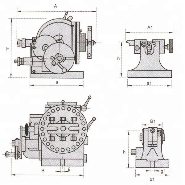 FW12 BS2 Universal Dividing Head with tail stock and chucks