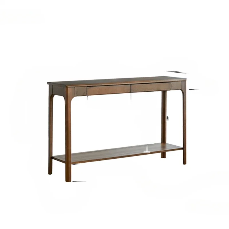 &American Solid Wood Console Tables for Hallway Home Corridor Console Table Minimalist Retro Living Room Furniture Entryway Tabl