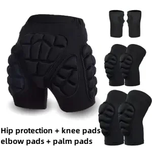 Children's Ski Hip Protector Pants Ice Scooter Sports Protective Gear with Knee Elbow Wrist Pads for Cycling Skating Women Men