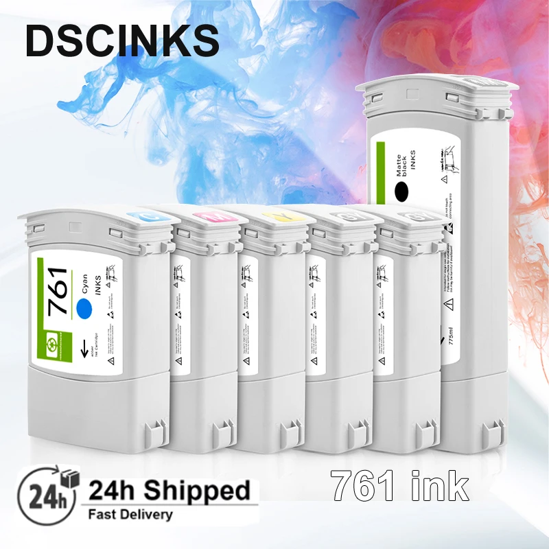 

761 Compatible Ink Cartridge Full With Pigment Ink For HP 761 model DesignJet T7100 T7200 Printer 6Colors