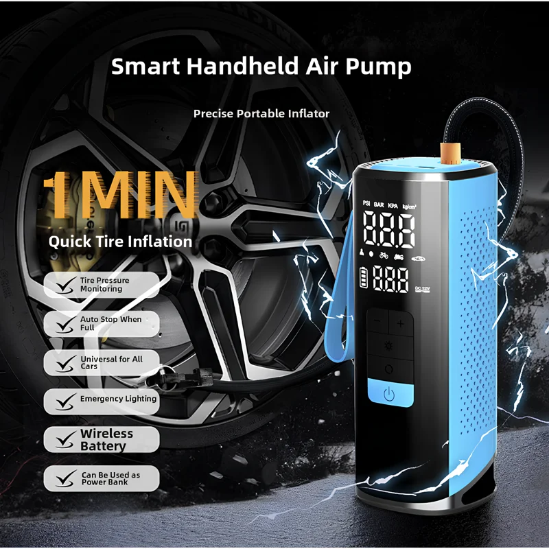 Portable High-Power Wireless Smart Car Inflator Pump for Automobiles Motorcycles Electric Vehicles Tire Inflator