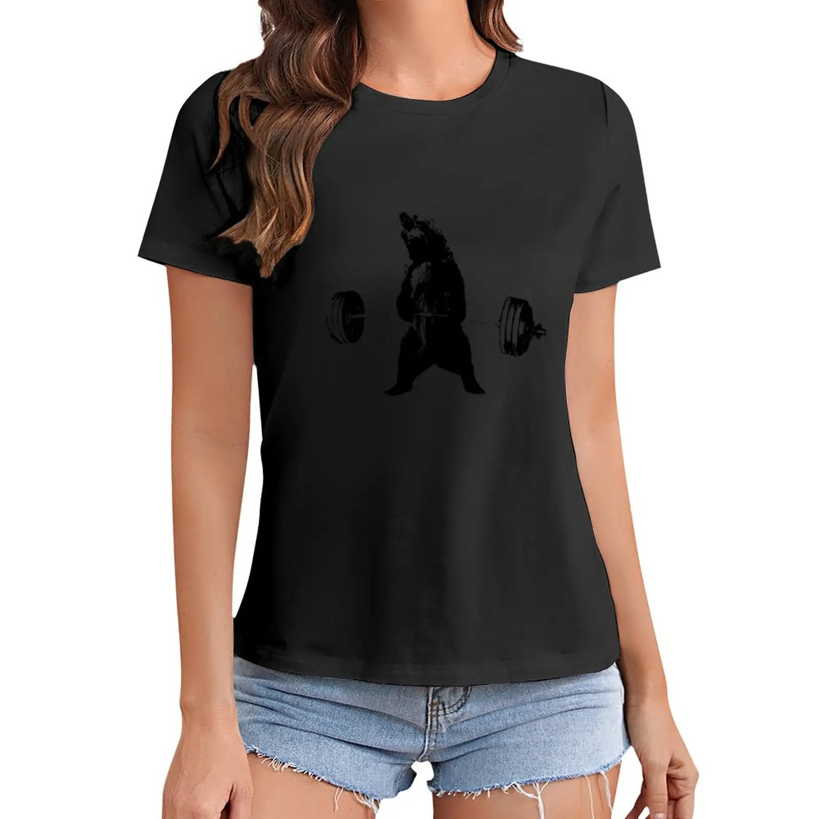 

Deadlifting Bear T-Shirt blacks funnys vintage graphic t-shirts for Women