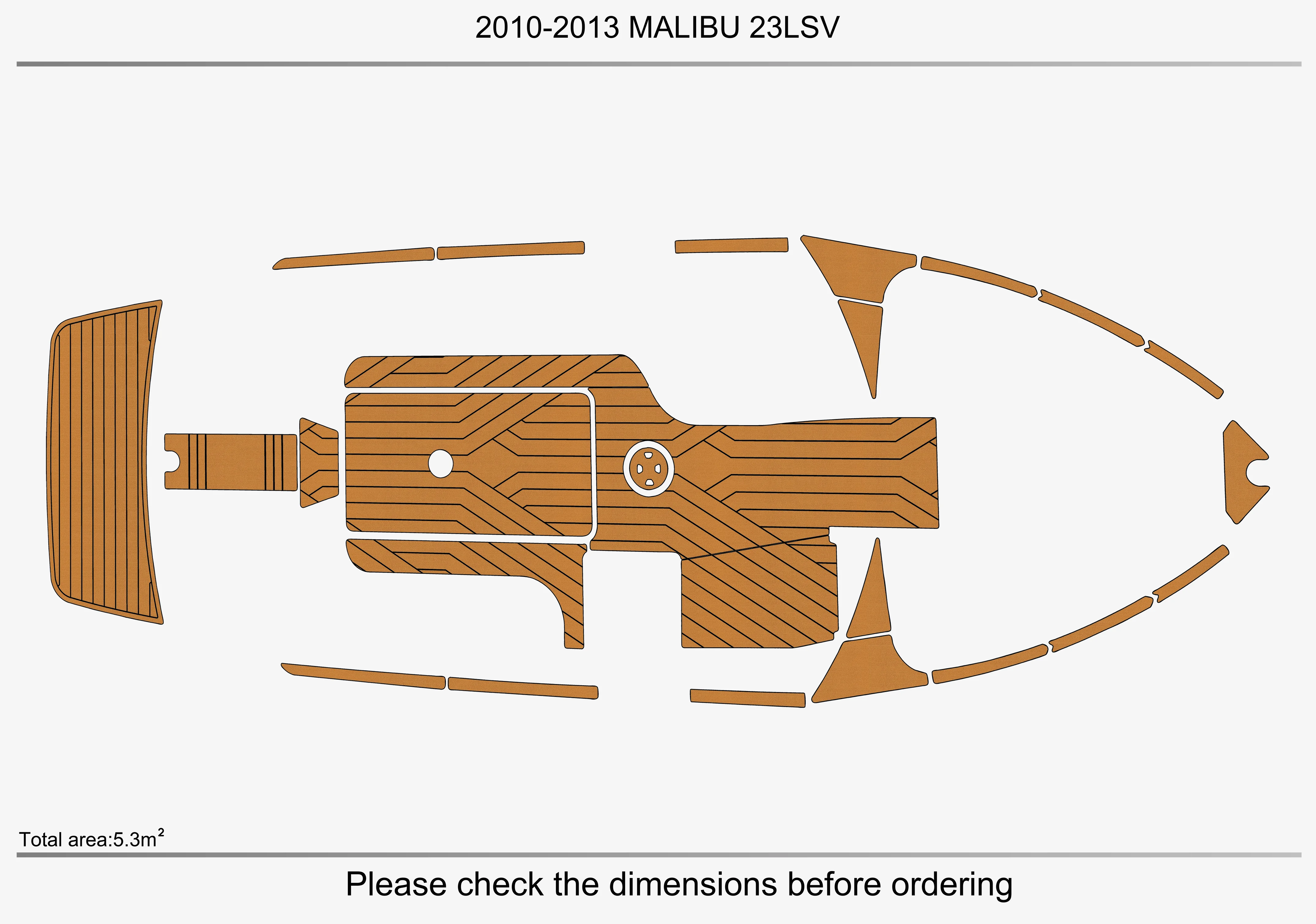 Eva foam Fuax teak seadek marine floor For 2010-2013 MALIBU 23 LSV Cockpit Swim platform bow 1/4