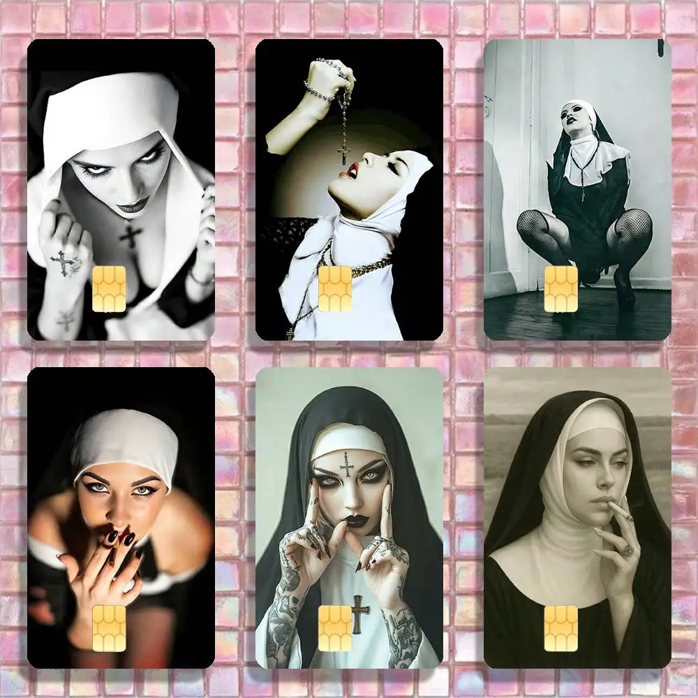 Sexy Dark Demon Nun Stickers Credit Visa Debit Bank Charge Card Bus Metro Waterproof Sticker Decal Decoration