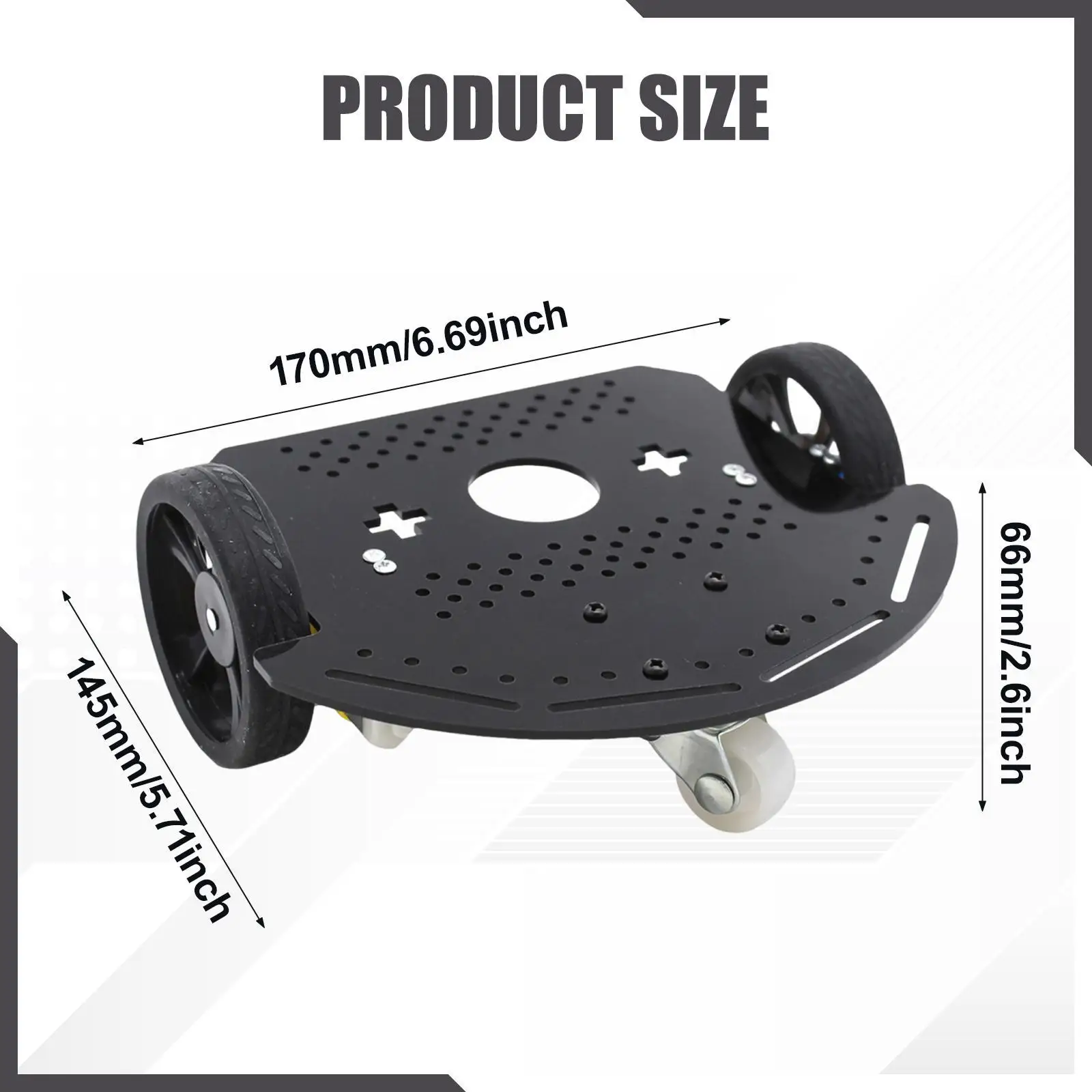 2WD Smart Robot Car Chassis Replacement High Friction Nonslip with Double Motors Base Easy Installation Intelligent Vehicle Part