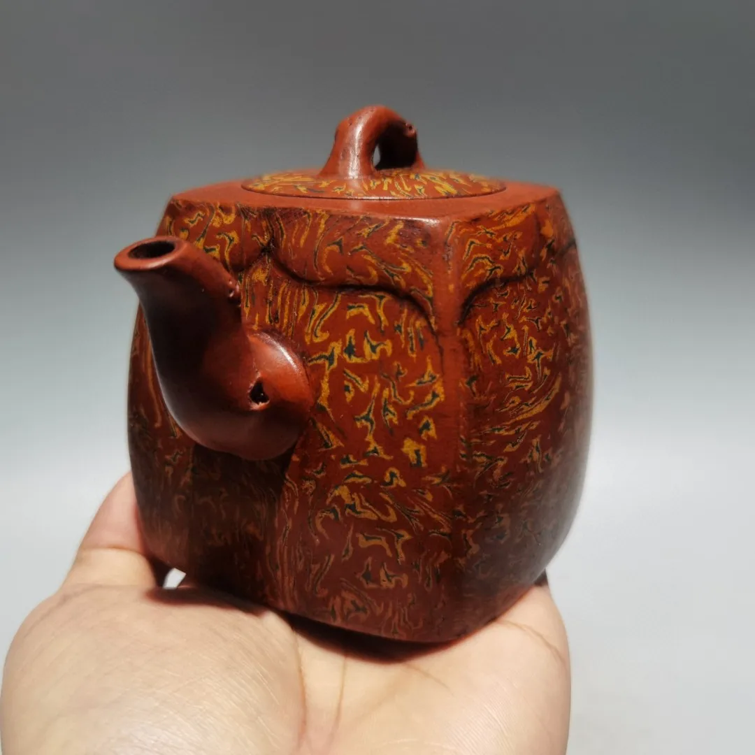Purple Clay Teapot Red clay Four sided Dragon Pot Colorful Spotted Pattern Pot kettle Teapot Tea Ceremony Sample Tea