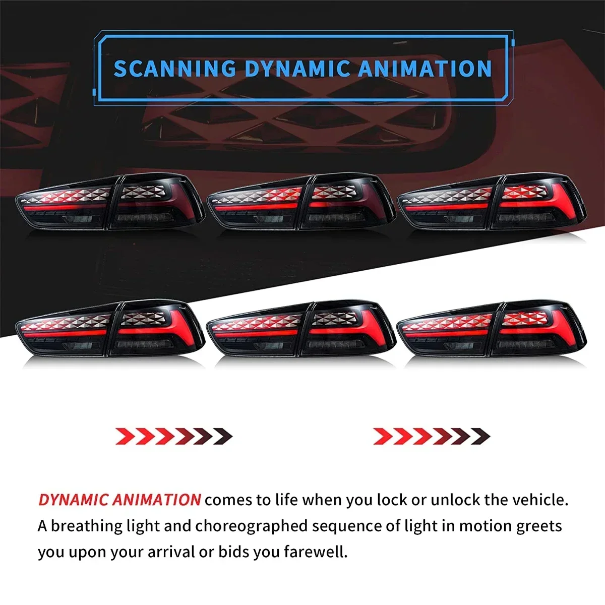 

New LED Tail Lamp Upgrade Modified For Mitsubishi Lancer EVO X Taillights 2008-2021 Dynamic Signal Tail Lamp Auto Accessories