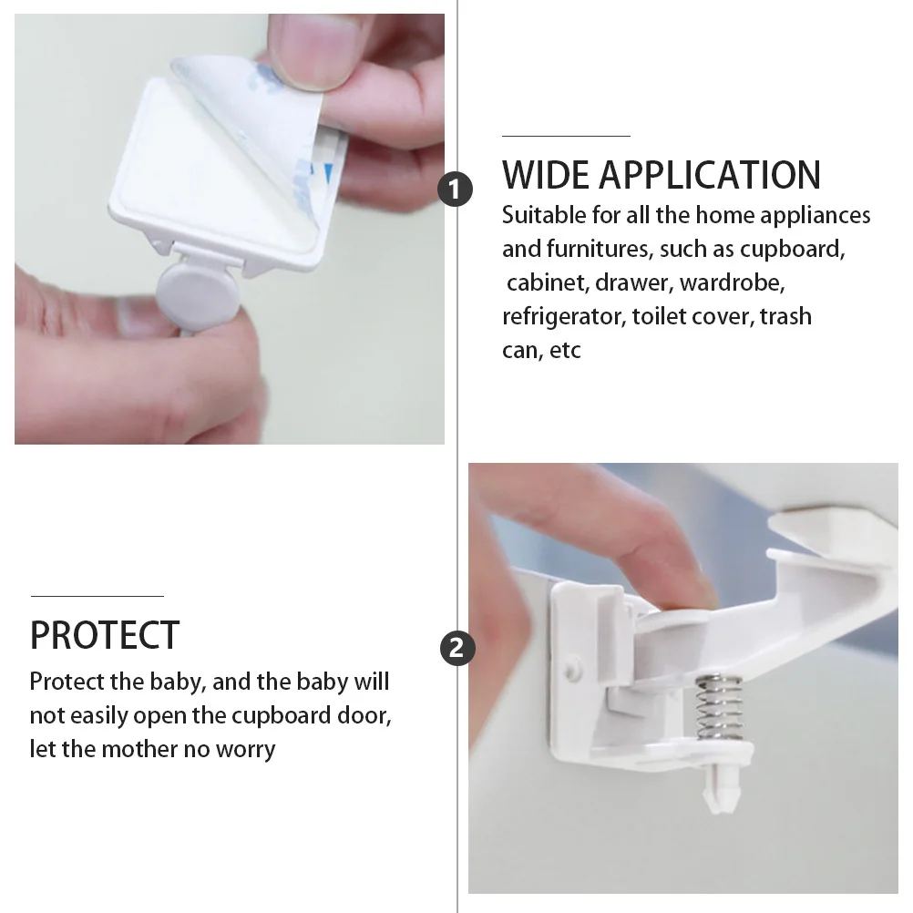

14Pcs Baby Safety Locks Childproof Spring Locks for Drawers Cabinets Easy Install No Tools Required Anti Pinch Latch